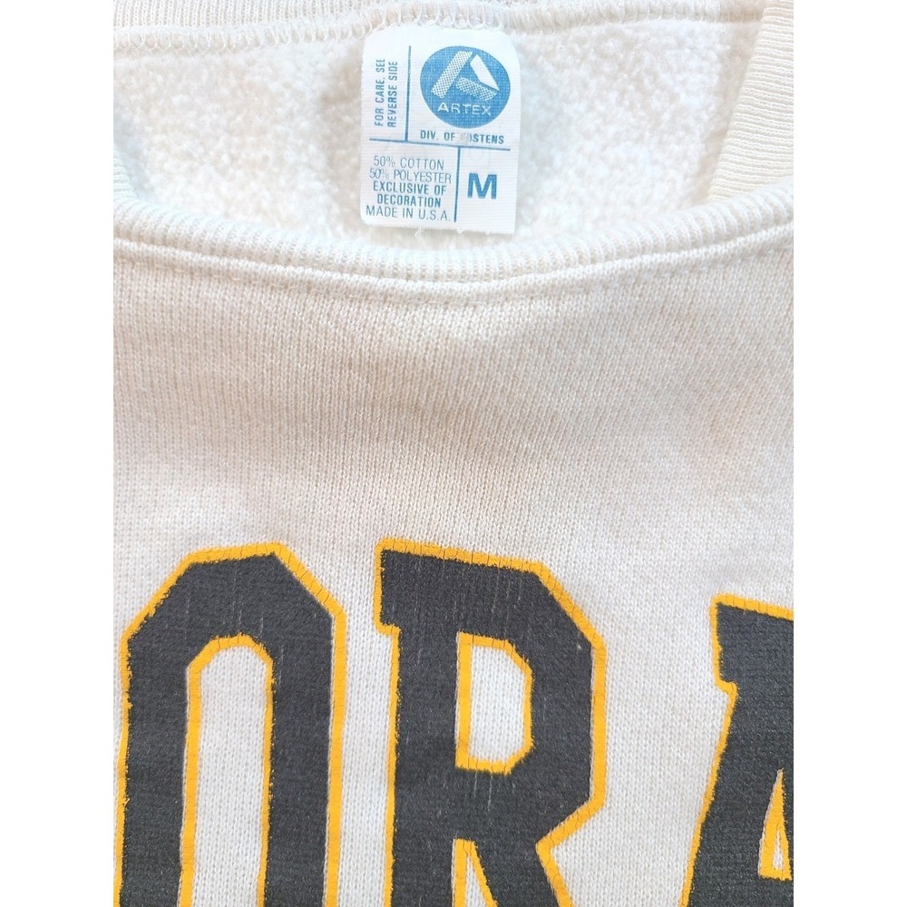 Artex University of Colorado CU Crewneck Sweatshirt Cream M Vintage (late 80s) - Picture 3 of 4